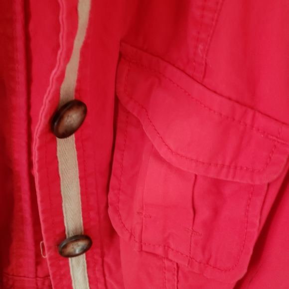 Twill Utility Jacket- Red - Picture 9 of 9